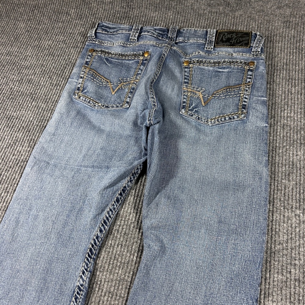 Wrangler Jeans Men's 36x32 Rock 47 Slim Boot Cut Blue Outdoors Western Rodeo